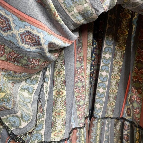 Tahari Mixed Pattern Patchwork Boho Long Maxi Dress Summer Size XS - Picture 8 of 15